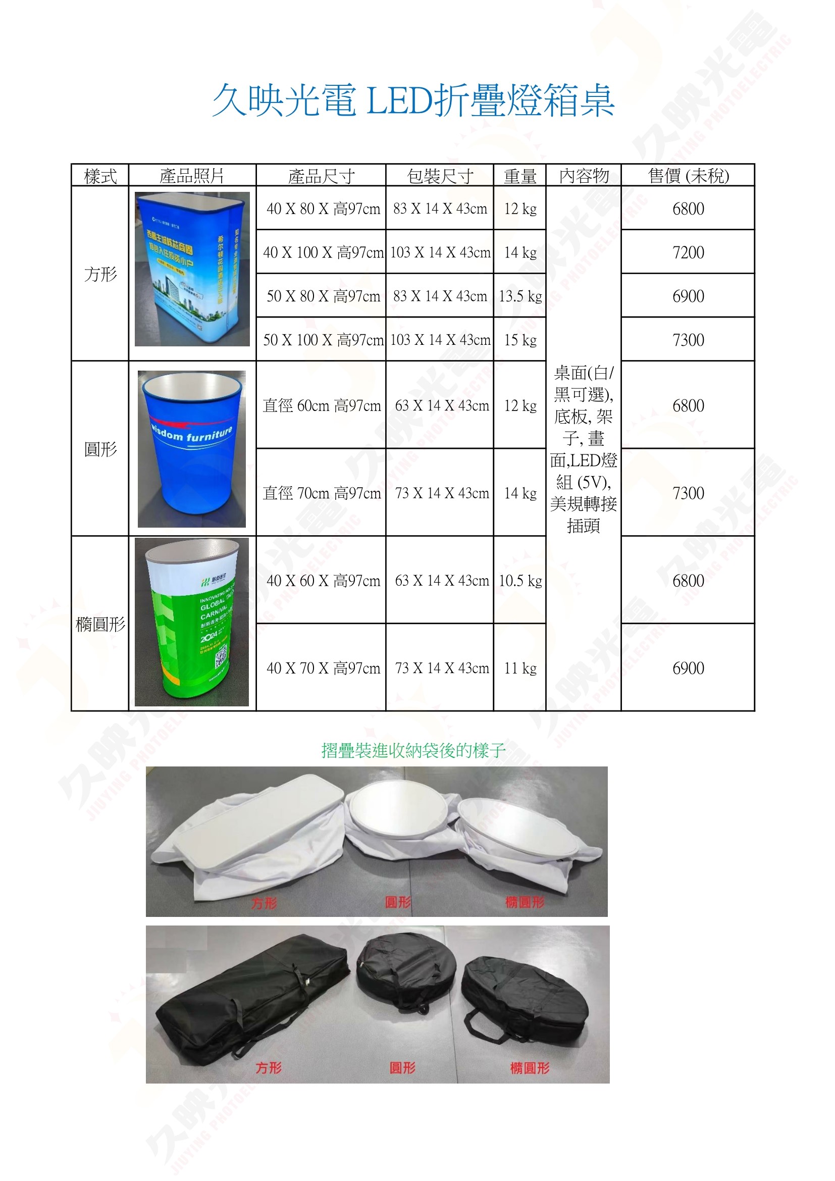 LED摺疊卡布燈箱展台 LED fabric light box display table -2